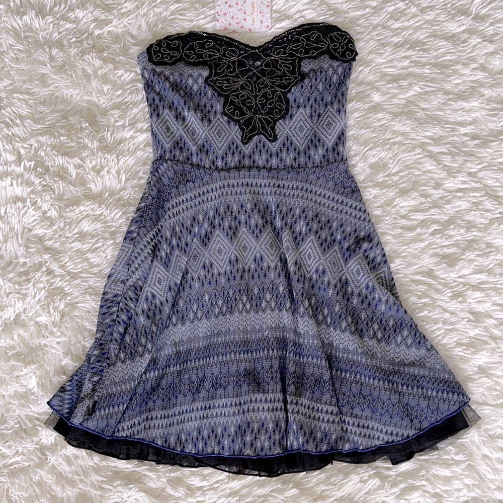Free People Twinkle and Twirl Strapless Mini Dress Size XS